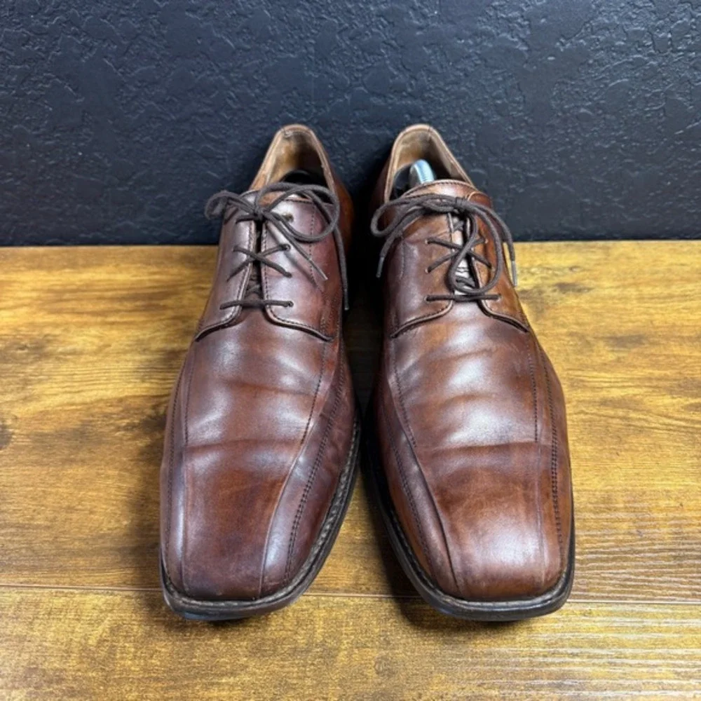 Johnston & Murphy 20-6460 Brown‎ Leather Bicycle Toe Oxford Mens 12M